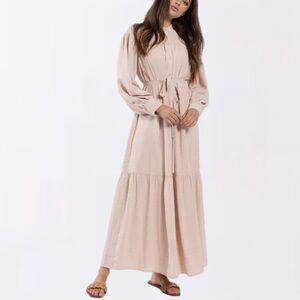 Latitude Tiered Maxi Dress in Sand
